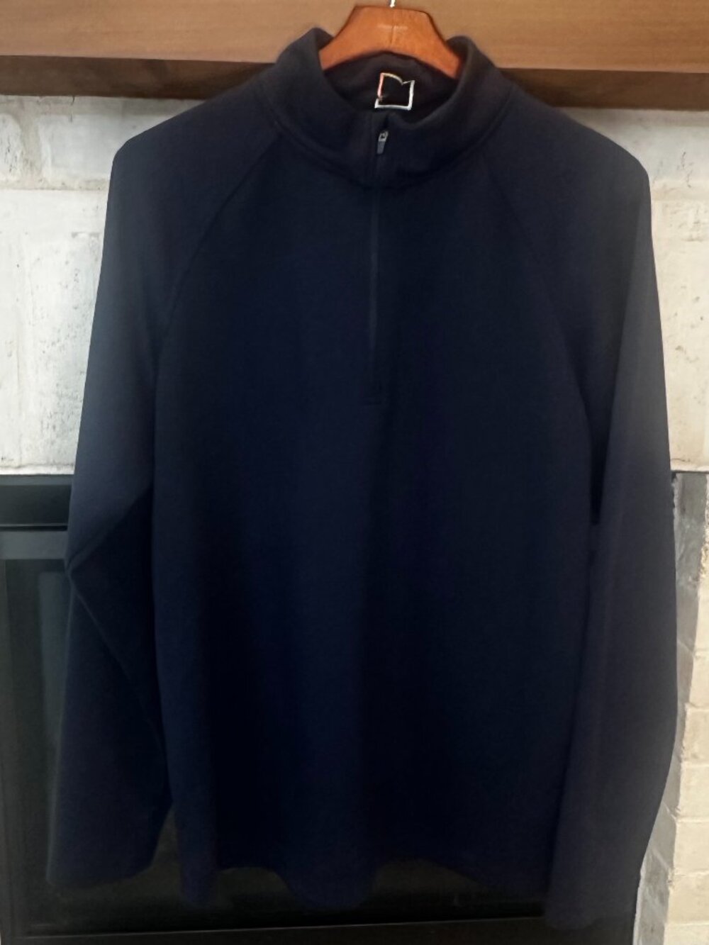 Charles River Apparel Men's Quarter-Zip Pullover - Mock Neck - Navy Blue - Large
